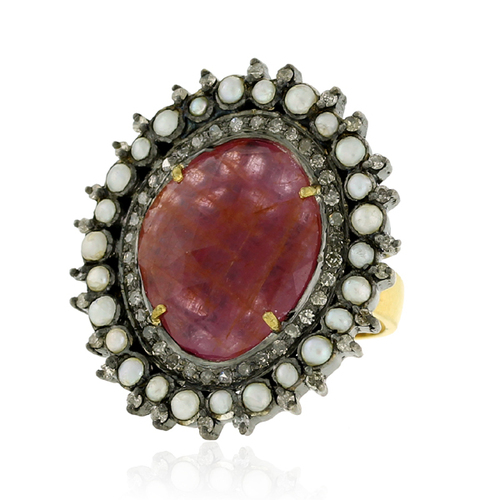 हीरा रत्न 18k सोने की अंगूठी आभूषण