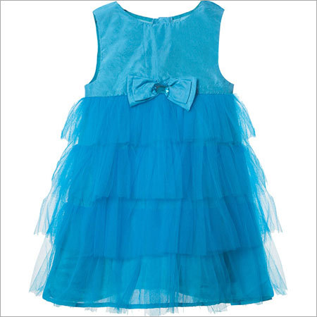 Girls Blue Layered Dress
