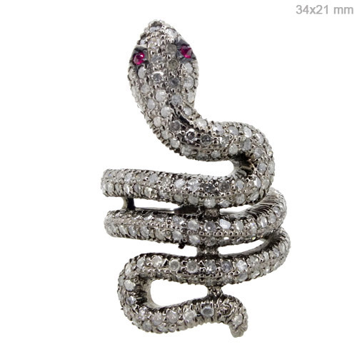 Diamond Pave Snake Ring Jewelry