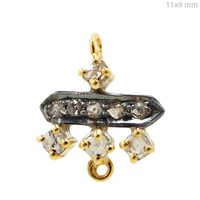 Pave Diamond Gold Connector Finding