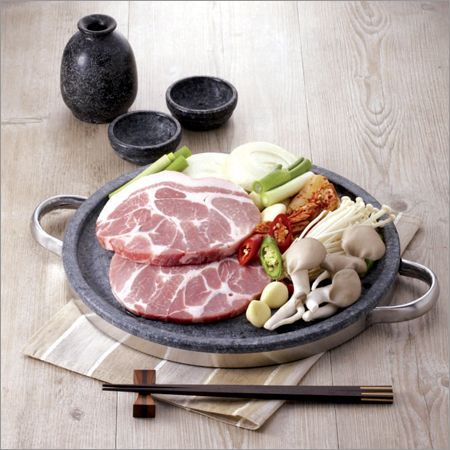 Stone Round Steak - Stone, Stainless Steel Handle, 25cm Diameter, 2cm Thick, Gray | Flavorful, Tender, Juicy, Easy Cooking, Versatile