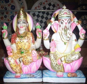 Marble Laxmi Ganesha