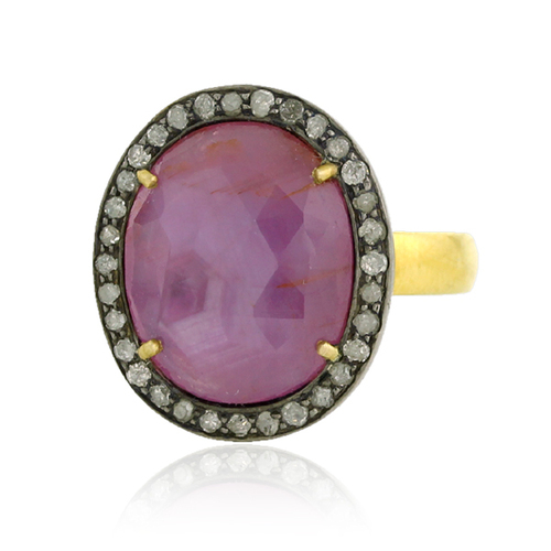 Diamond Gemstone 18k Gold Ring Jewelry