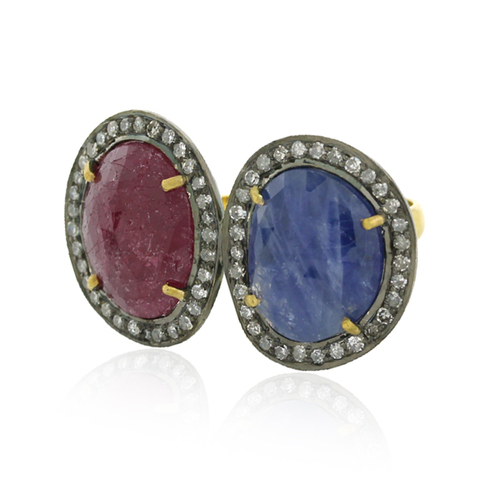 Diamond Gemstone 18k Gold Ring Jewelry