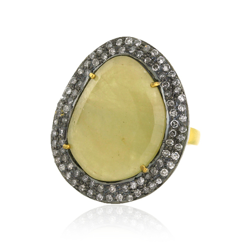 Diamond Gemstone 18k Gold Ring