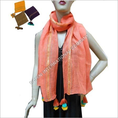 Linen Embellished Tassels Scaves