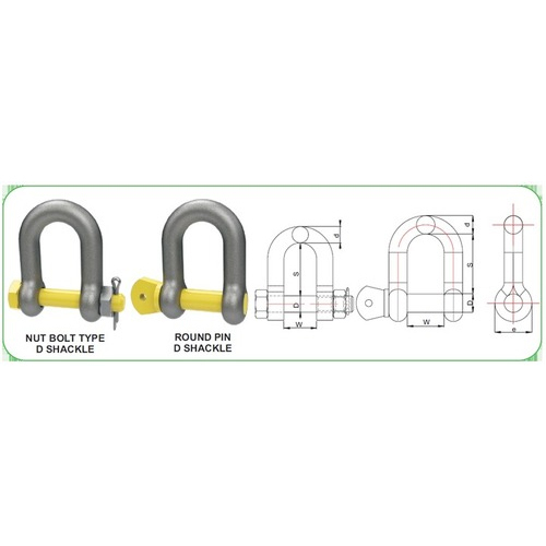 Alloy Steel D-Shackle Screw Pin & Nut Bolt Type