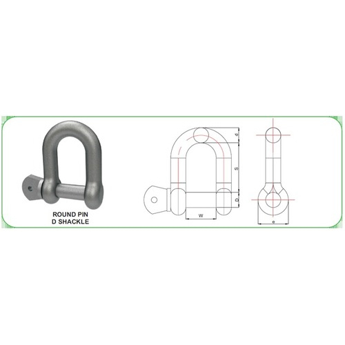 Mild Steel D-Shackle - Color: Gray