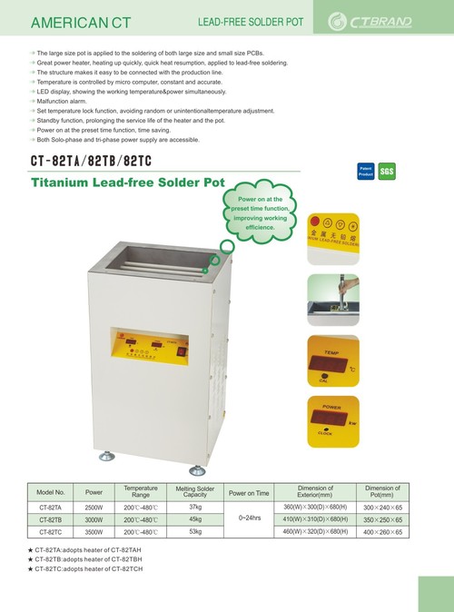 Titanium Lead Free Soldering Pot