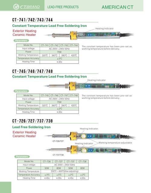 Constant Temperature Lead Free Soldering Iron - Ceramic Heater, Exterior Heating | Lead-Free, Constant Temperature