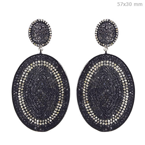 Gold Pave Diamond Earrings