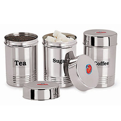 Stainless Steel Tea Time Mirror Canister