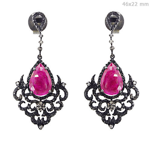 Pink Tourmaline Diamond Earrings