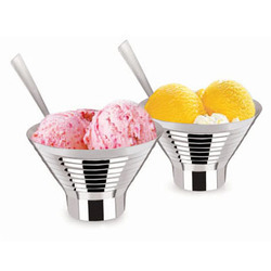 Stainless Steel Double Wall Conical Ice Cream Cup 