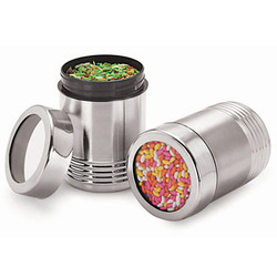 Stainless Steel Zebra Canister Two Tone Finish