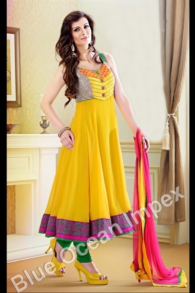 Yellow Anarkali Dress