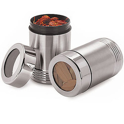 Stainless Steel Canister - 13.2x8 cm, Screw-On Lid, Airtight Seal, Durable Large Capacity