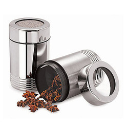 Stainless Steel Zebra Canister Two Tone Finish