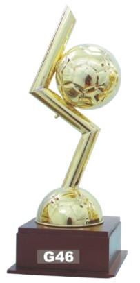 Designer Trophies - Metal and Wood, 250-300mm, Gold Finish | Soccer Theme, Award Recognition, Sporting Event