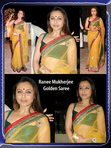 Rani Mukharji golden sarees