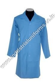 Laboratory Coat - Cotton Polycotton Poly Viscose, Light Blue, Knee-Length | Buttoned Closure, Multiple Pockets, Customizable Fit, Durable Fabric, Easy Cleaning