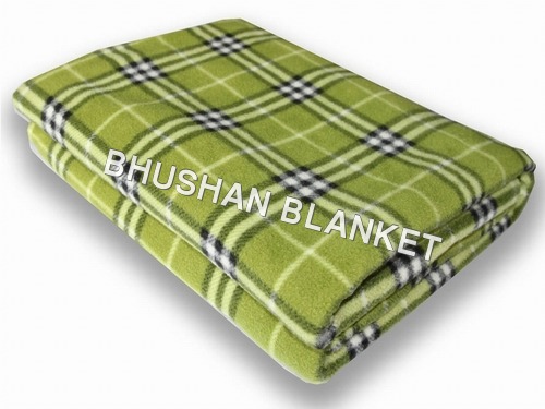 Railway Blanket - Polyester, 80 cm Width, Green Plaid Pattern | Durable, Customizable Size, Low Maintenance