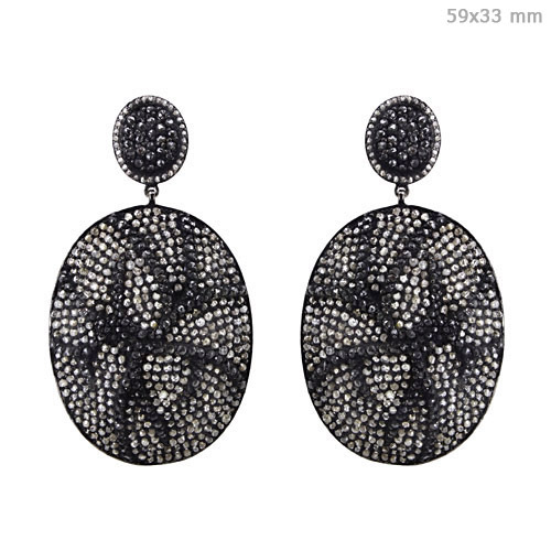 Black and White Diamond Earrings