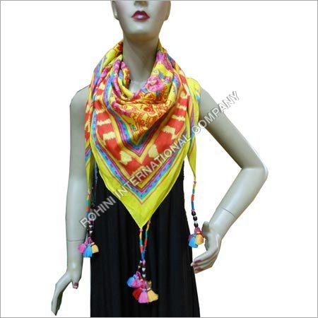 Long Tassels Printed Scarf 