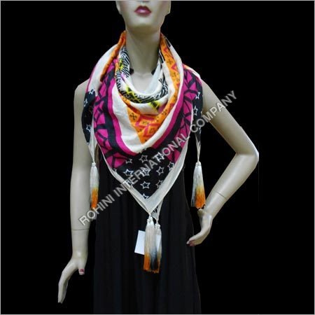 Dip Dyed Tassels printed scarf