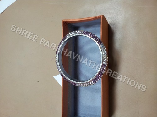 Purple Silver Color Bangles