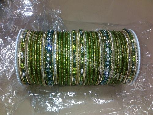 Green color designer bangles sets