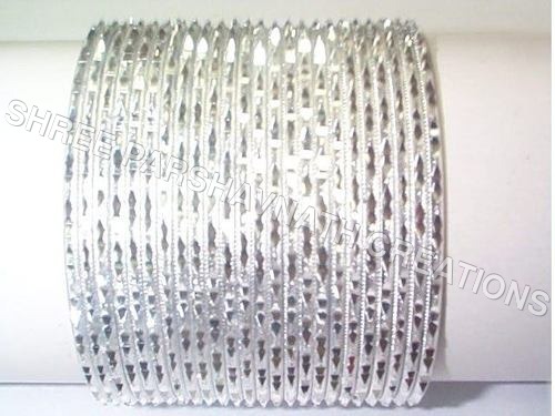 Dimond Silver Cutting Bangles