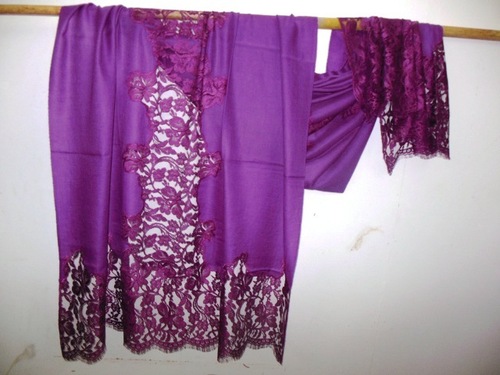 Embroidered Paisley Pashmina Shawl