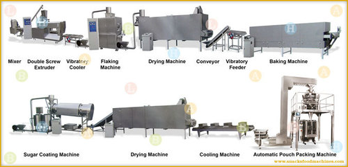 Extruded Fried Ball Pellet Snacks Food Production Line