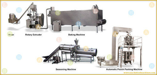 Baked Cheetos Crunchy Corn Twist Curl Snacks Production Line