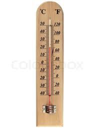 Thermometer Degree Fahrenheit - Wood Glass 100x30mm Beige, Dual Scale Wire Clip Hanging