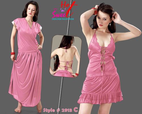 Baby Pink Two Piece Nighty 2913 C