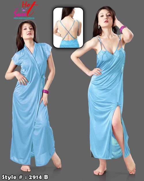 Sky Blue Two Piece Nighty 2914 B