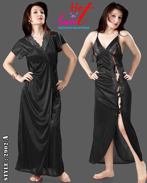 Black Two Piece Nighty 2902 A