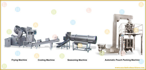 Extruded Fried Short Tube Pellet Snacks Food Production Line