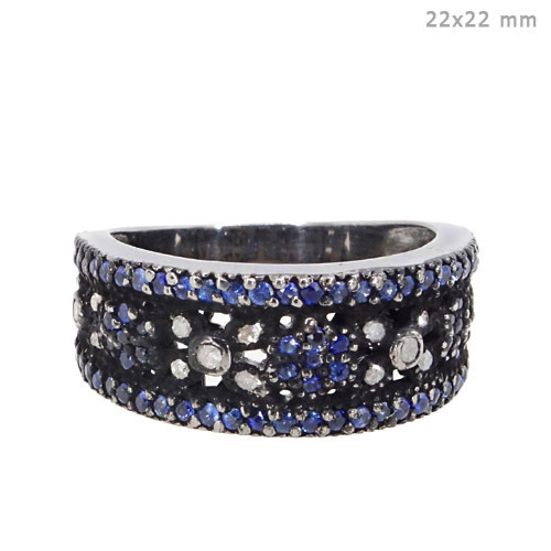 Blue Sapphire Diamond Ring