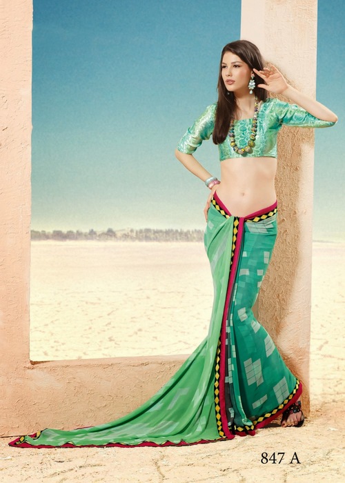Georgette & Chiffon Shaded Sare