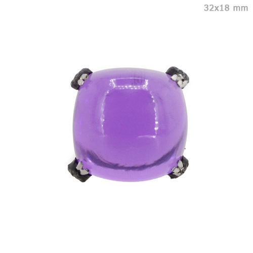 Diamond Amethyst Silver Ring