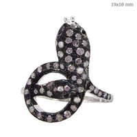 Diamond Silver Snake Ring