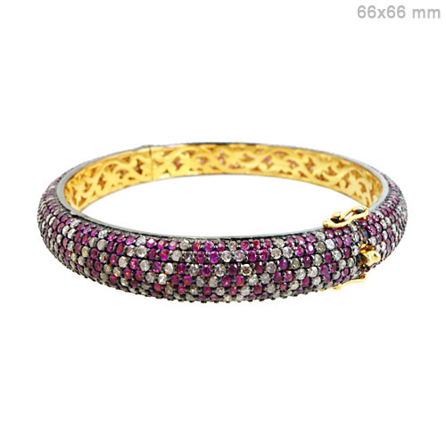 Ruby Diamond Gold Bangle