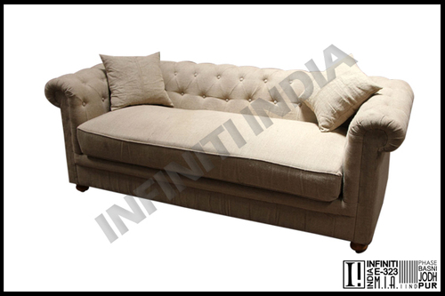Leather Grain Sack Three Seater Sofa