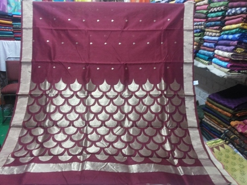 100% SIlk chanderi zari