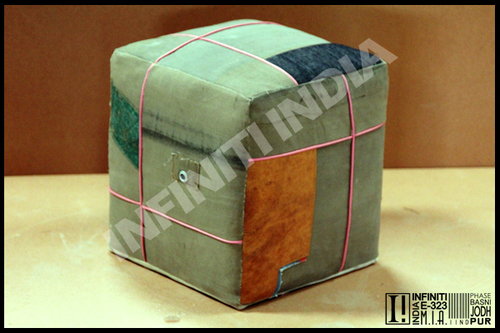 Fabric Vintage Patch Work Pouf