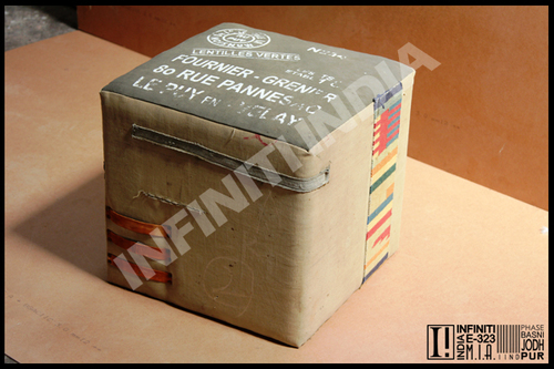 Fabric Vintage Canvas Pouf