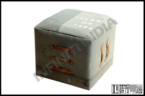 Fabric Vintage Canvas Pouf